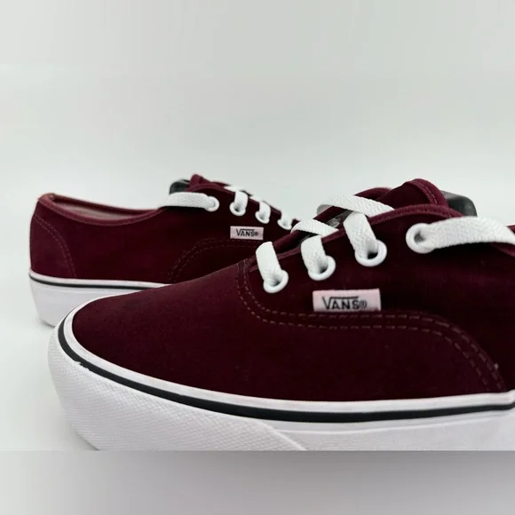 Vans Off The Wall Suede Burgundy Sneakers, Unisex Size Men's 8.0 / Women's 9.5 - Picture 6 of 15